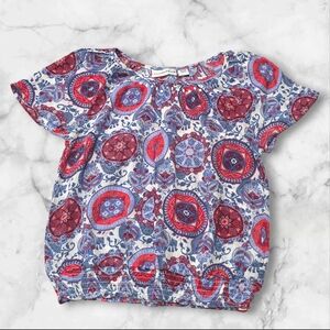 NWT Sag Harbor Woman's Blouse Shirt Top - Red White and Blue Size Medium (M) B42